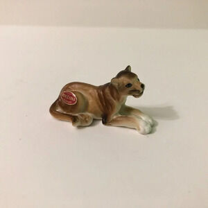 Vintage Miniature Lioness Lion Bone China  Figurine Japan 1 Inch Tall Figure